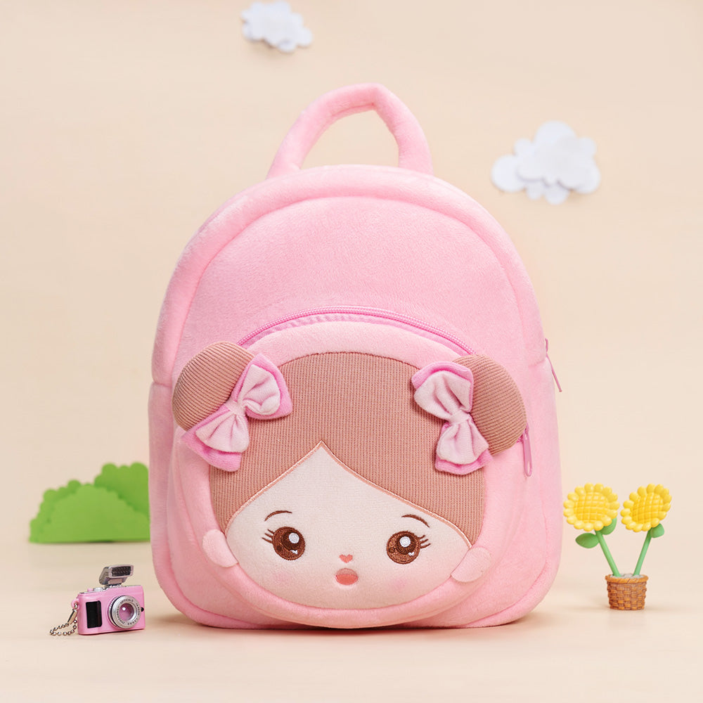 Personnalisée Sac à Dos en Peluche Rose avec Yeux Ouverts