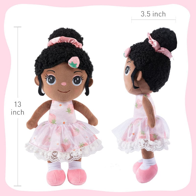 OUOZZZ Personalized Deep Skin Tone Strawberry Doll