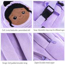 Charger l&#39;image dans la galerie, ouozzz Personalized Purple Deep Skin Tone Plush Nevaeh Backpack Purple