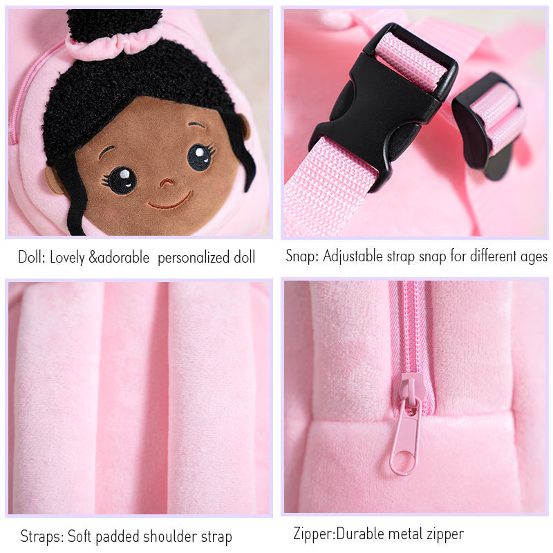 Teint Foncé Personnalisée Sac à Dos en Peluche Rose Nevaeh