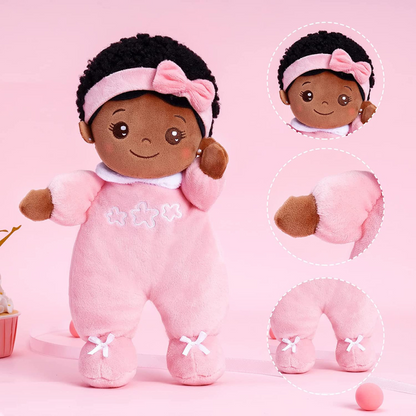 Mini Rose Teint Foncé Personnalisée Poupée en Peluche