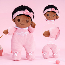 Charger l&#39;image dans la galerie, Mini Rose Teint Foncé Personnalisée Poupée en Peluche