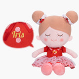 Personnalisée Poupée en Peluche avec Cils Arc-en-ciel en Costume de Cerise