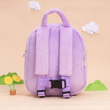 Charger l&#39;image dans la galerie, Teint Foncé Personnalisée Sac à Dos en Peluche Violet Dora