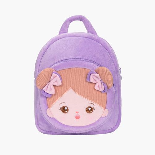 Personnalisée Sac à Dos en Peluche Violet avec Yeux Ouverts