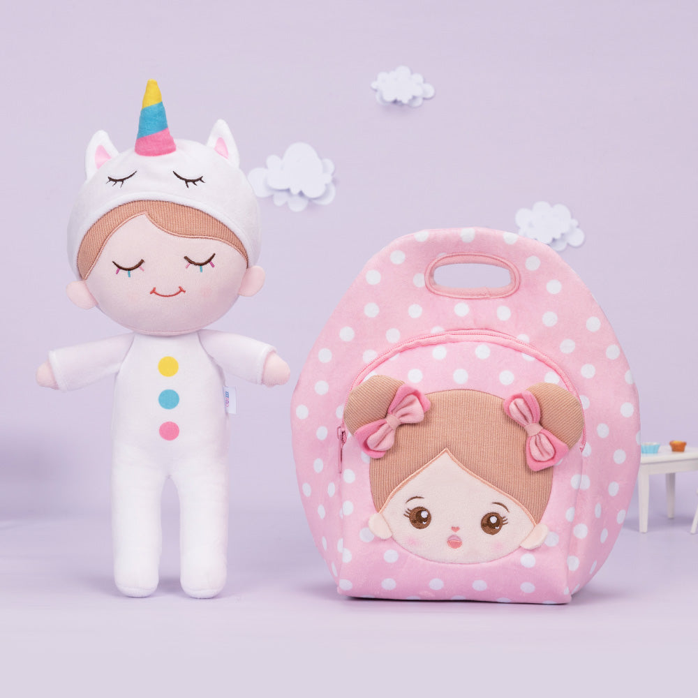 Personnalisée Poupée en Peluche avec Cils Arc-en-ciel en Pyjama de Licorne