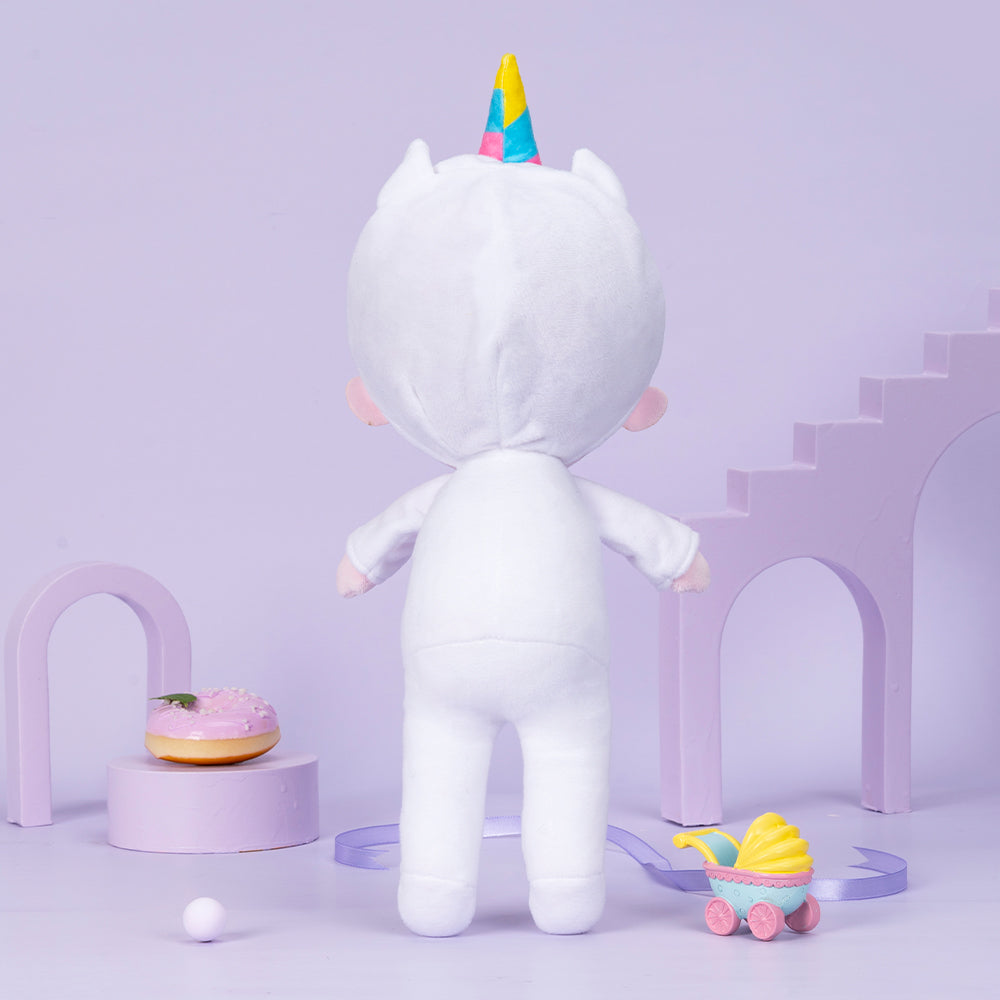 Personnalisée Poupée en Peluche avec Cils Arc-en-ciel en Pyjama de Licorne