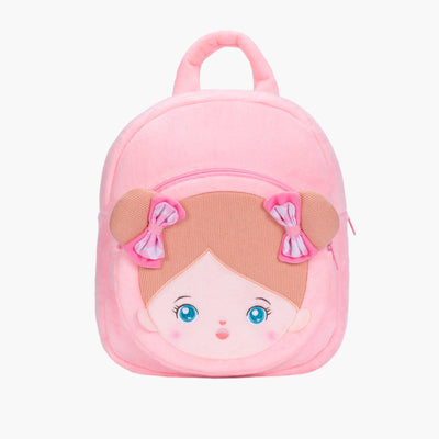 Personnalisée Sac à Dos en Peluche Rose avec Yeux Bleus Ouverts