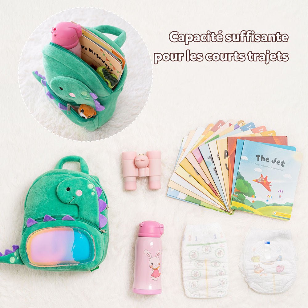 Personnalisée Sac à Dos en Peluche Vert de Dinosaure