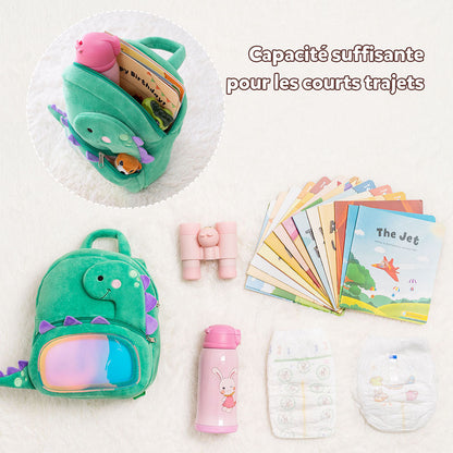 Personnalisée Sac à Dos en Peluche Vert de Dinosaure