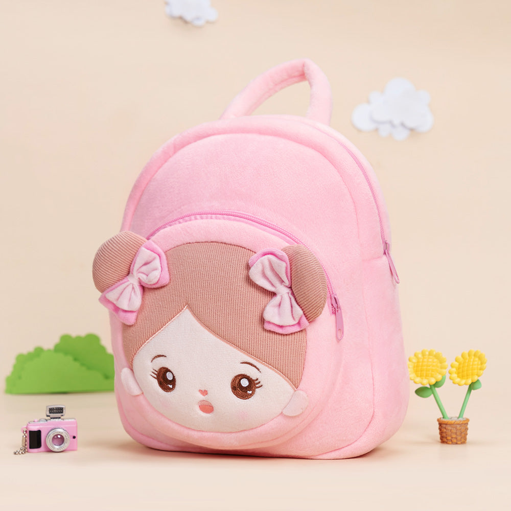 Personnalisée Sac à Dos en Peluche Rose avec Yeux Ouverts