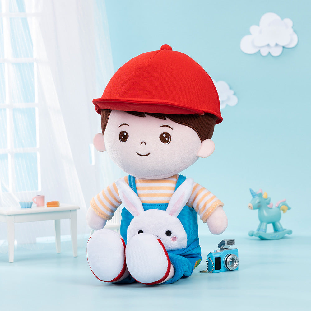Personnalisée Poupée en Peluche pour Garçon en Salopette de Lapin