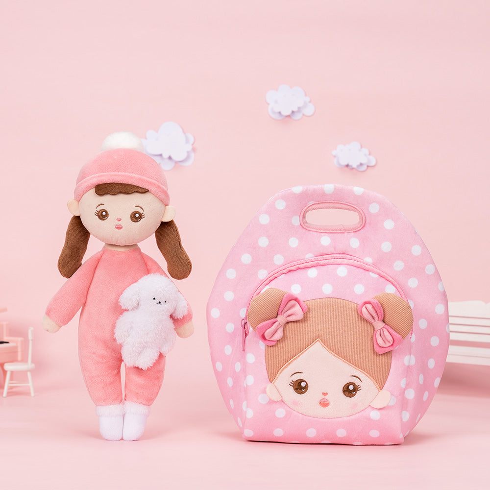 Mini Rose Personnalisée Poupée en Peluche avec Tresses