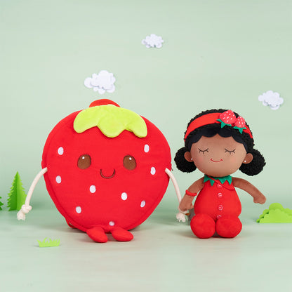 Personnalisée Sac à Dos en Peluche de Fraise