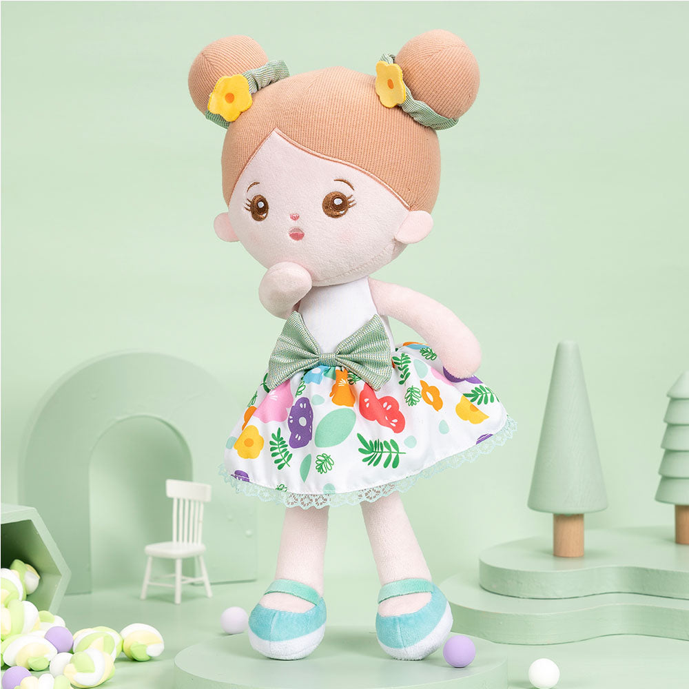 Personnalisée Poupée en Peluche avec Yeux Ouverts en Costume de Printemps