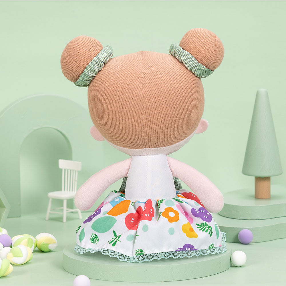 Personnalisée Poupée en Peluche avec Yeux Ouverts en Costume de Printemps