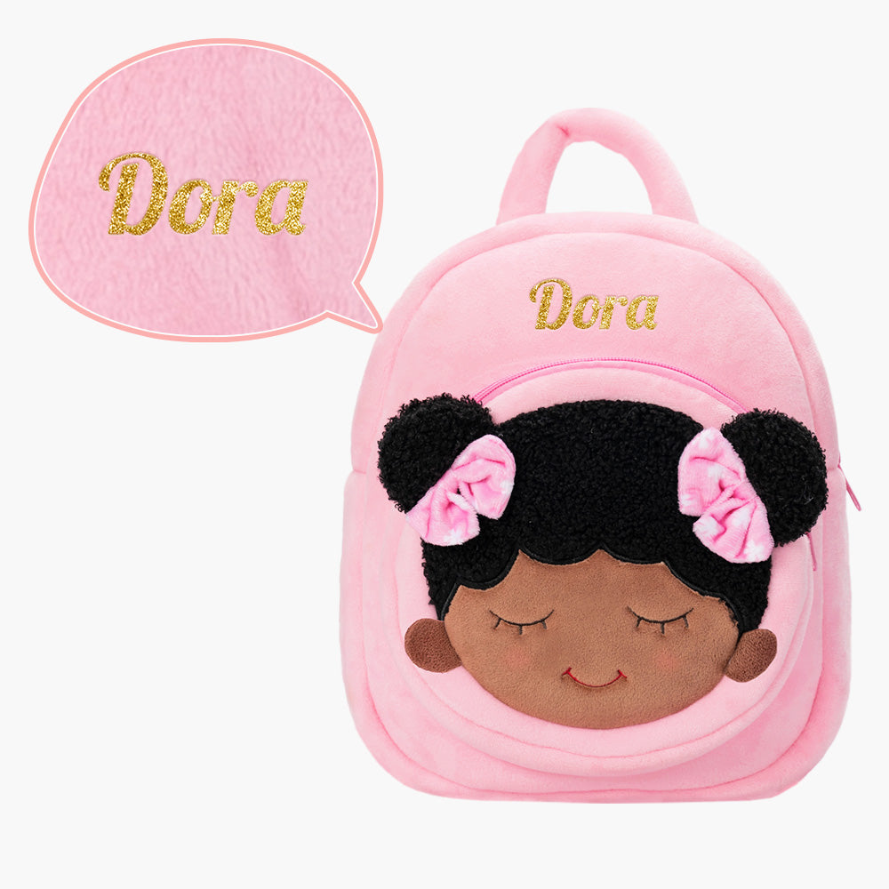 Teint Foncé Personnalisée Sac à Dos en Peluche Violet Dora