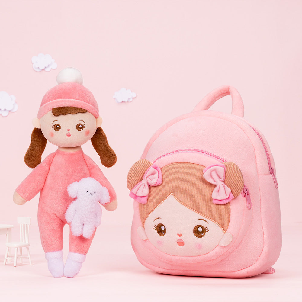 Mini Rose Personnalisée Poupée en Peluche avec Tresses