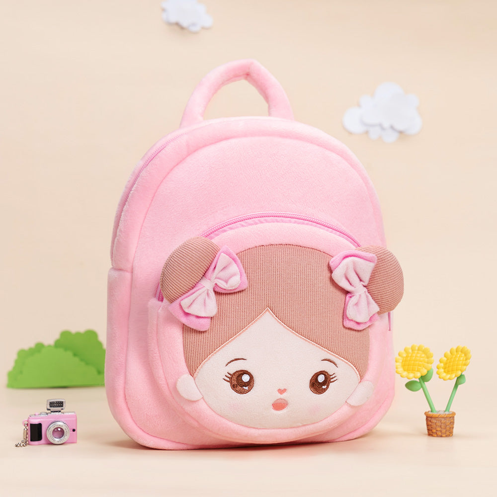 Personnalisée Sac à Dos en Peluche Rose avec Yeux Ouverts