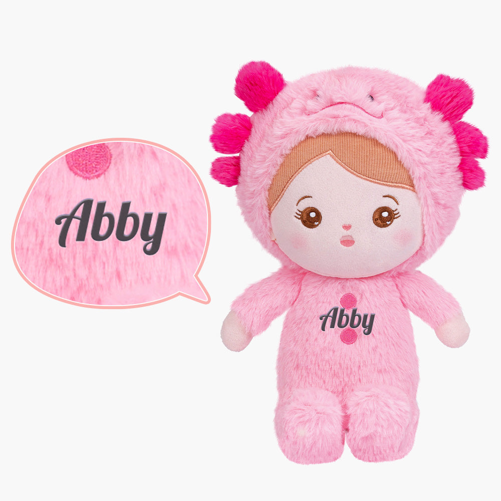 Personnalisée Poupée en Peluche avec Yeux Ouverts de Salamandre Géante Rose