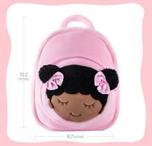 Charger l&#39;image dans la galerie, Teint Foncé Personnalisée Sac à Dos en Peluche Rose Dora