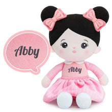 Charger l&#39;image dans la galerie, OUOZZZ Personalized Abby Sweet Girl Plush Doll Black Hair Pink Doll