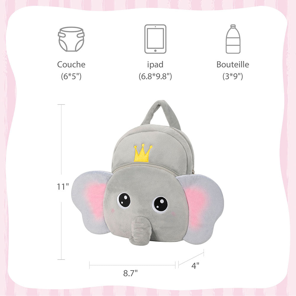 Personnalisée Sac à Dos en Peluche Éléphant