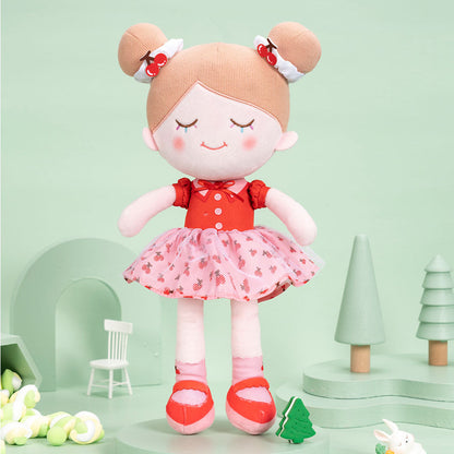 Personnalisée Poupée en Peluche avec Cils Arc-en-ciel en Costume de Cerise