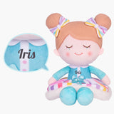 Personnalisée Poupée en Peluche avec Cils Arc-en-ciel en Robe Arc-en-ciel