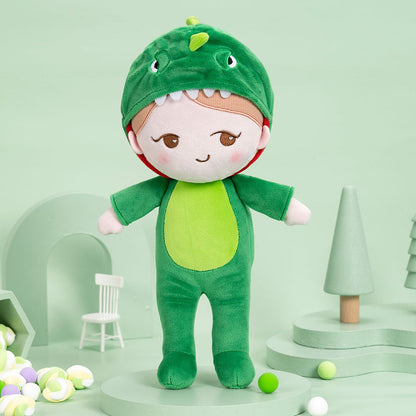 Personnalisée Poupée en Peluche avec Expression Coquine en Costume de Dinosaure