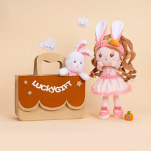 Charger l&#39;image dans la galerie, Personnalisée Poupée en Peluche avec Yeux Ouverts de Lapin et Ensemble-cadeau &amp; Boite Cadeau