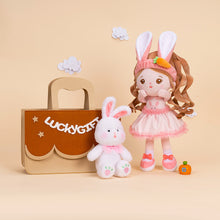 Charger l&#39;image dans la galerie, Personnalisée Poupée en Peluche avec Yeux Ouverts de Lapin et Ensemble-cadeau &amp; Boite Cadeau