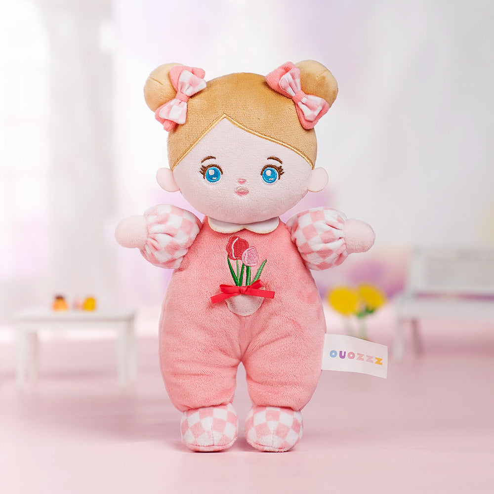 Mini Personnalisée Poupée en Peluche avec Yeux Bleus Ouverts & Ensemble-cadeau