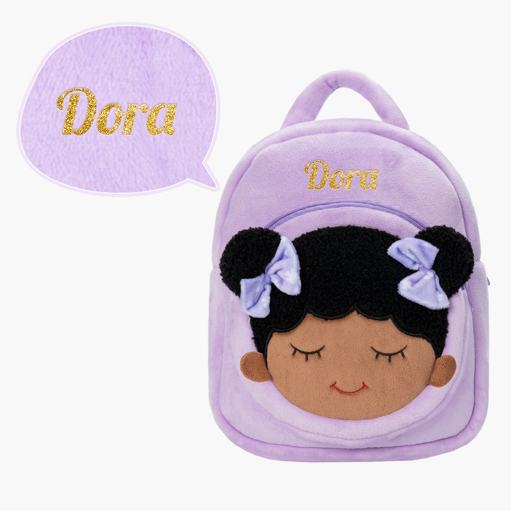 Teint Foncé Personnalisée Sac à Dos en Peluche Violet Dora