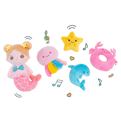 Personnalisée Premier Ensemble de Jouet Sonore en Peluche de Sirène Fantastique pour Bébé