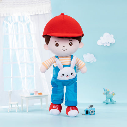 Personnalisée Poupée en Peluche pour Garçon en Salopette de Lapin