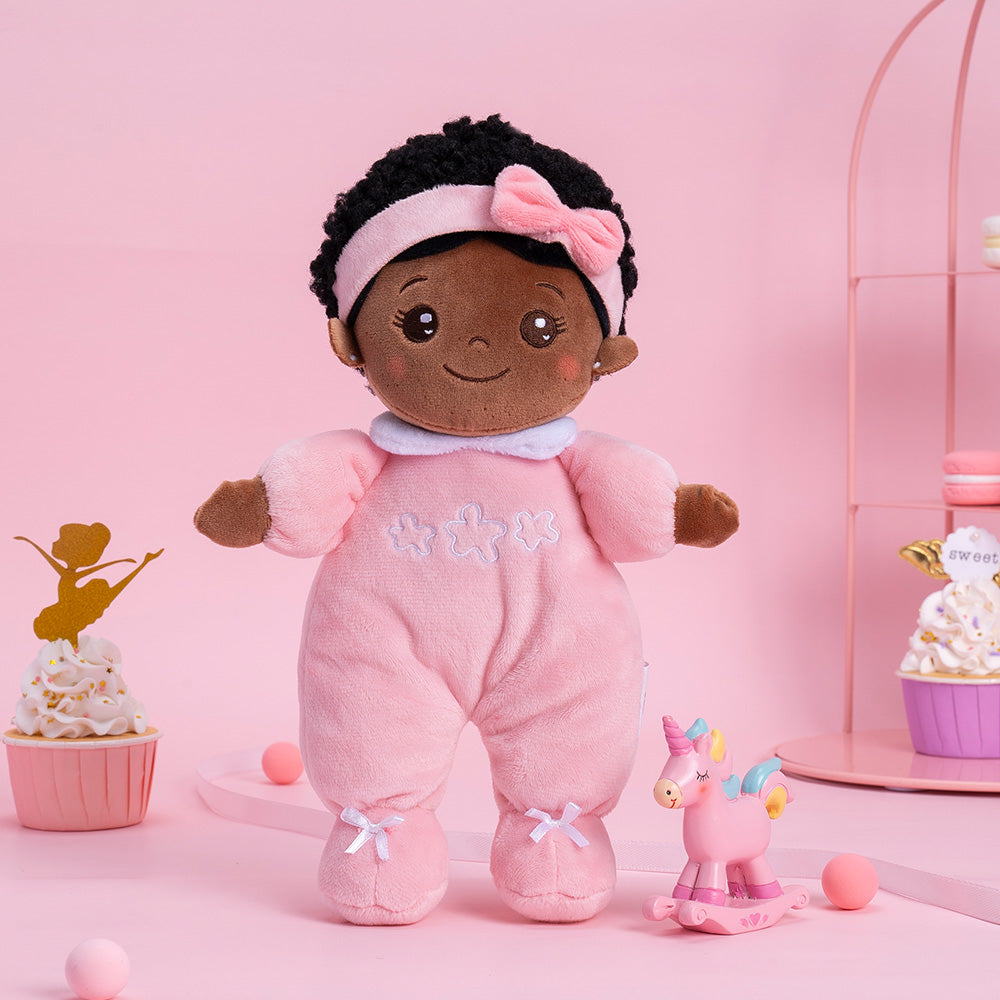 Mini Rose Teint Foncé Personnalisée Poupée en Peluche