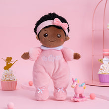 Charger l&#39;image dans la galerie, Mini Rose Teint Foncé Personnalisée Poupée en Peluche