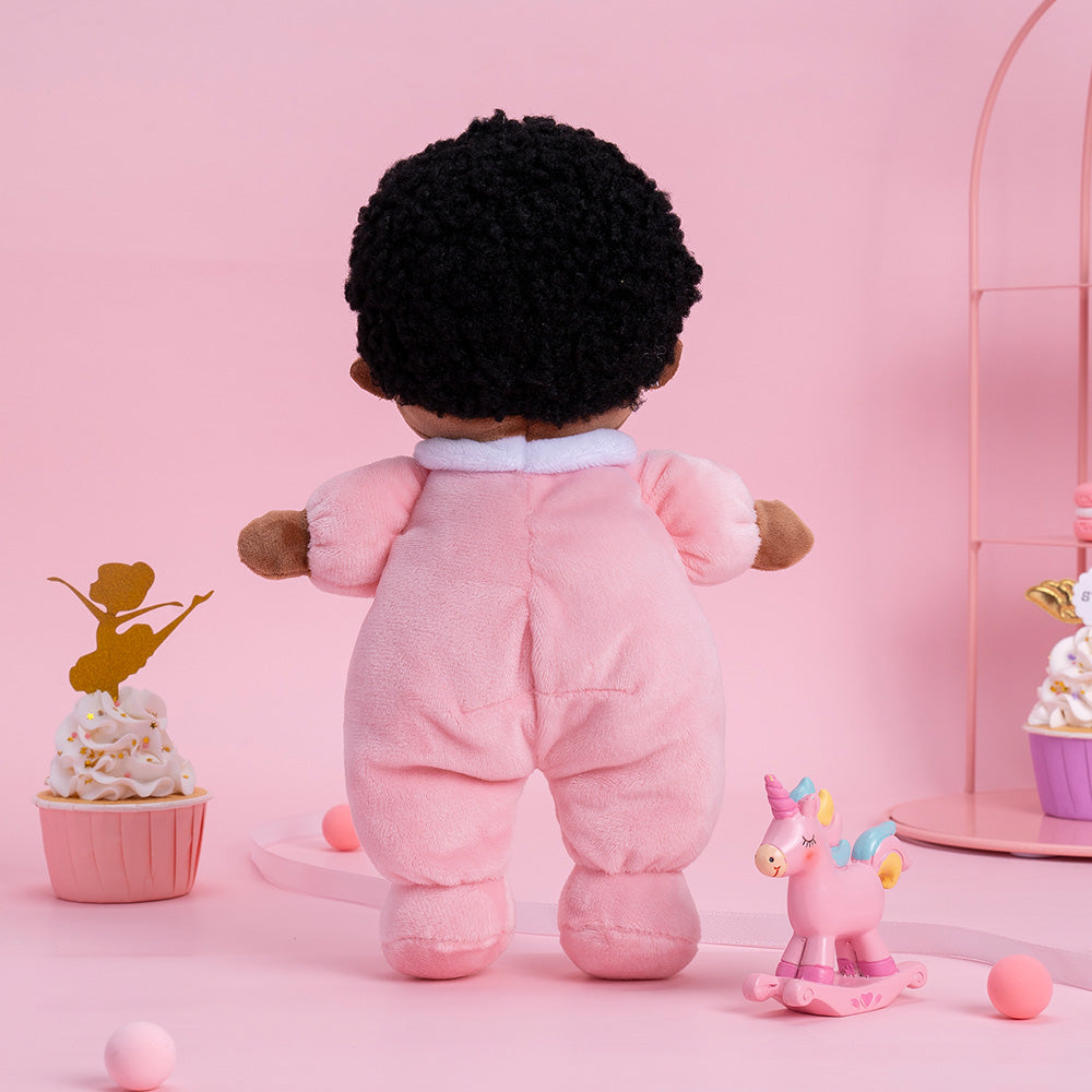 Mini Rose Teint Foncé Personnalisée Poupée en Peluche