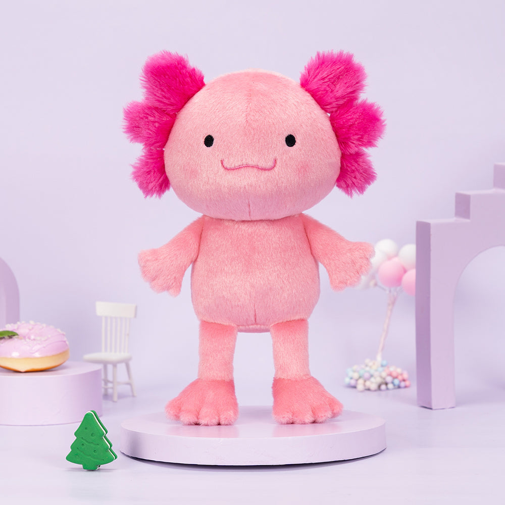 Personnalisée Poupée en Peluche avec Yeux Ouverts de Salamandre Géante Rose