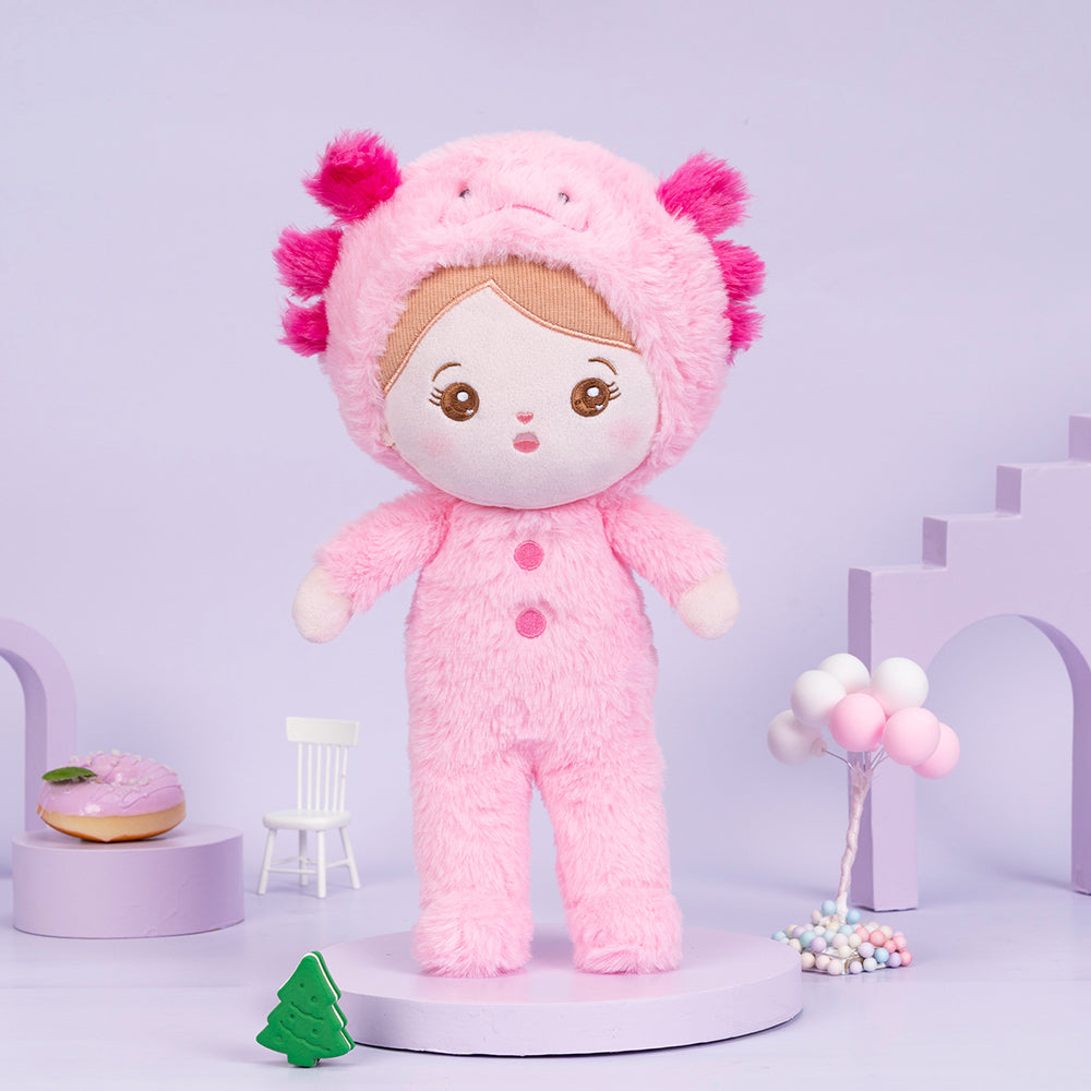 Personnalisée Poupée en Peluche avec Yeux Ouverts de Salamandre Géante Rose