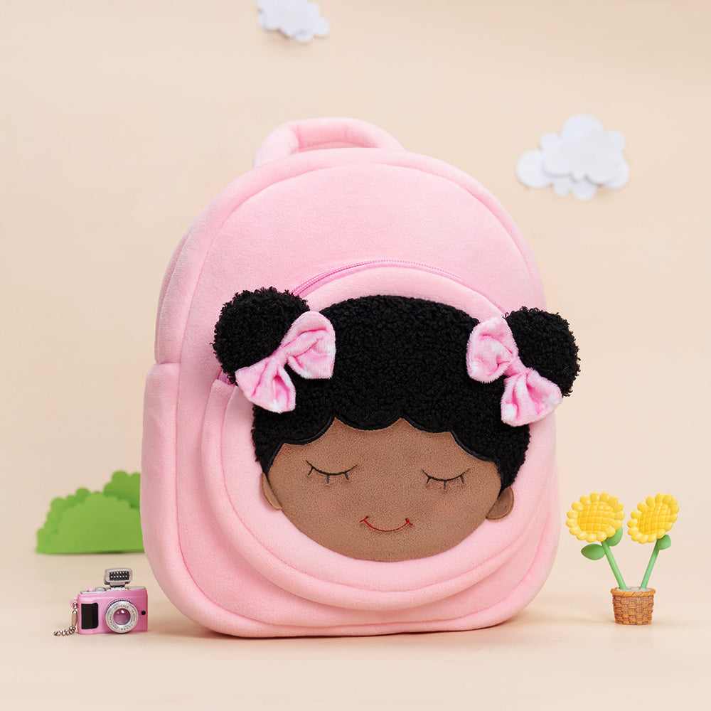 Teint Foncé Personnalisée Sac à Dos en Peluche Rose Dora