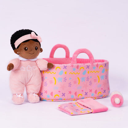 Mini Rose Teint Foncé Personnalisée Poupée en Peluche & Ensemble-cadeau
