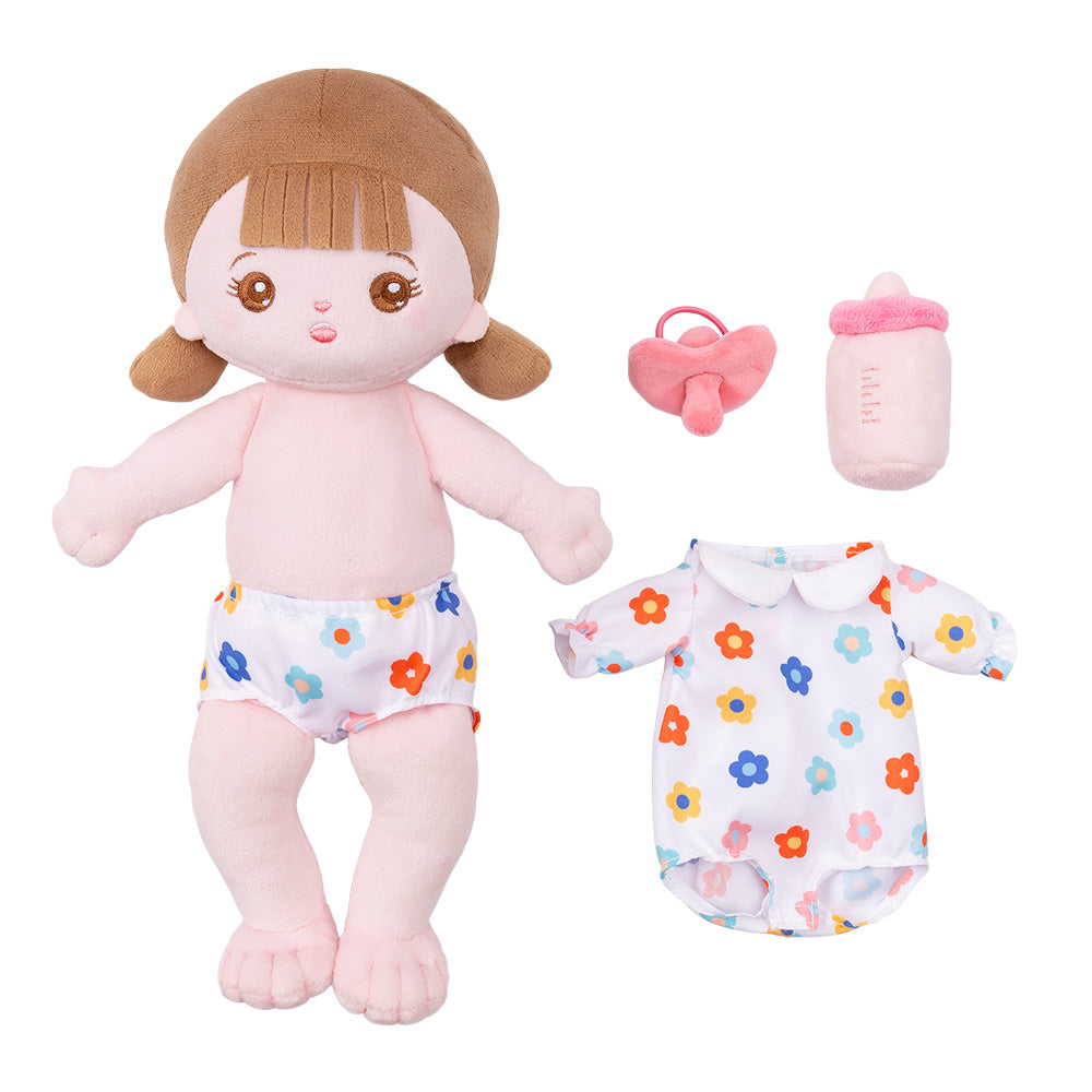 Mini Blanche Personnalisée Poupée en Peluche avec Vêtement Remplaçable