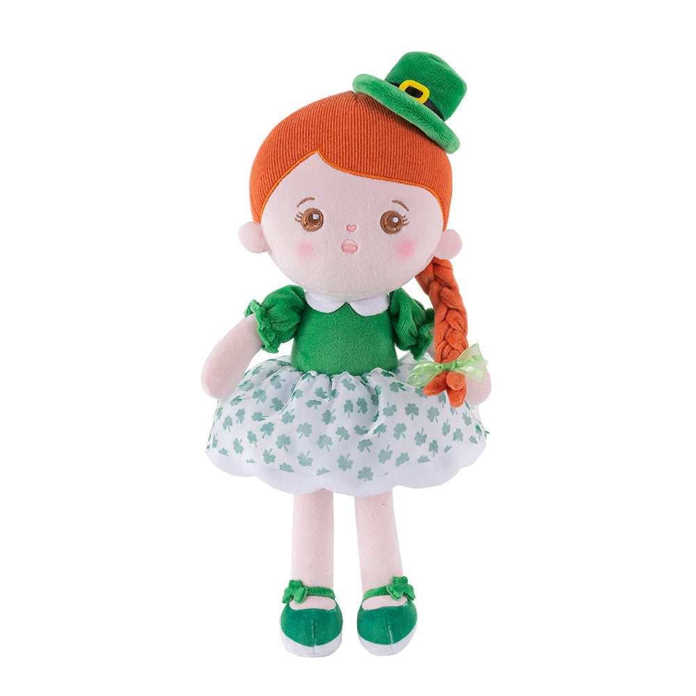 Personnalisée Poupée en Peluche avec Yeux Ouverts en Costume de Trèfle