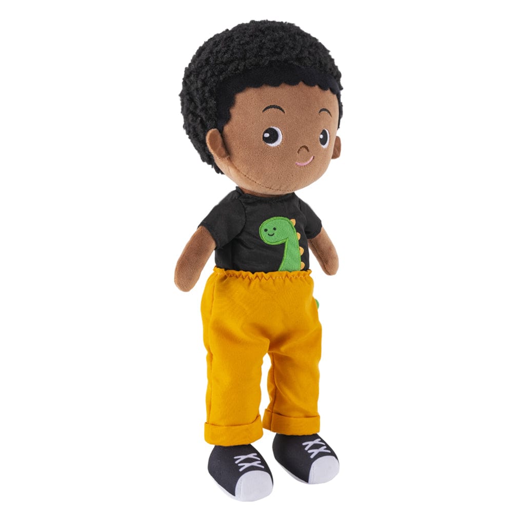 OUOZZZ Personalized Deep Skin Tone Plush Boy Doll