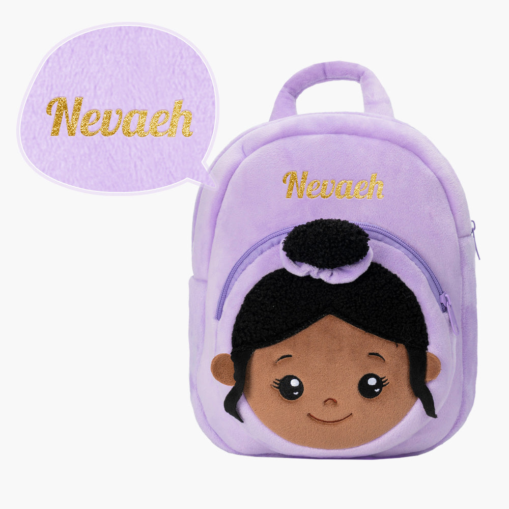 Teint Foncé Personnalisée Sac à Dos en Peluche Violet Nevaeh