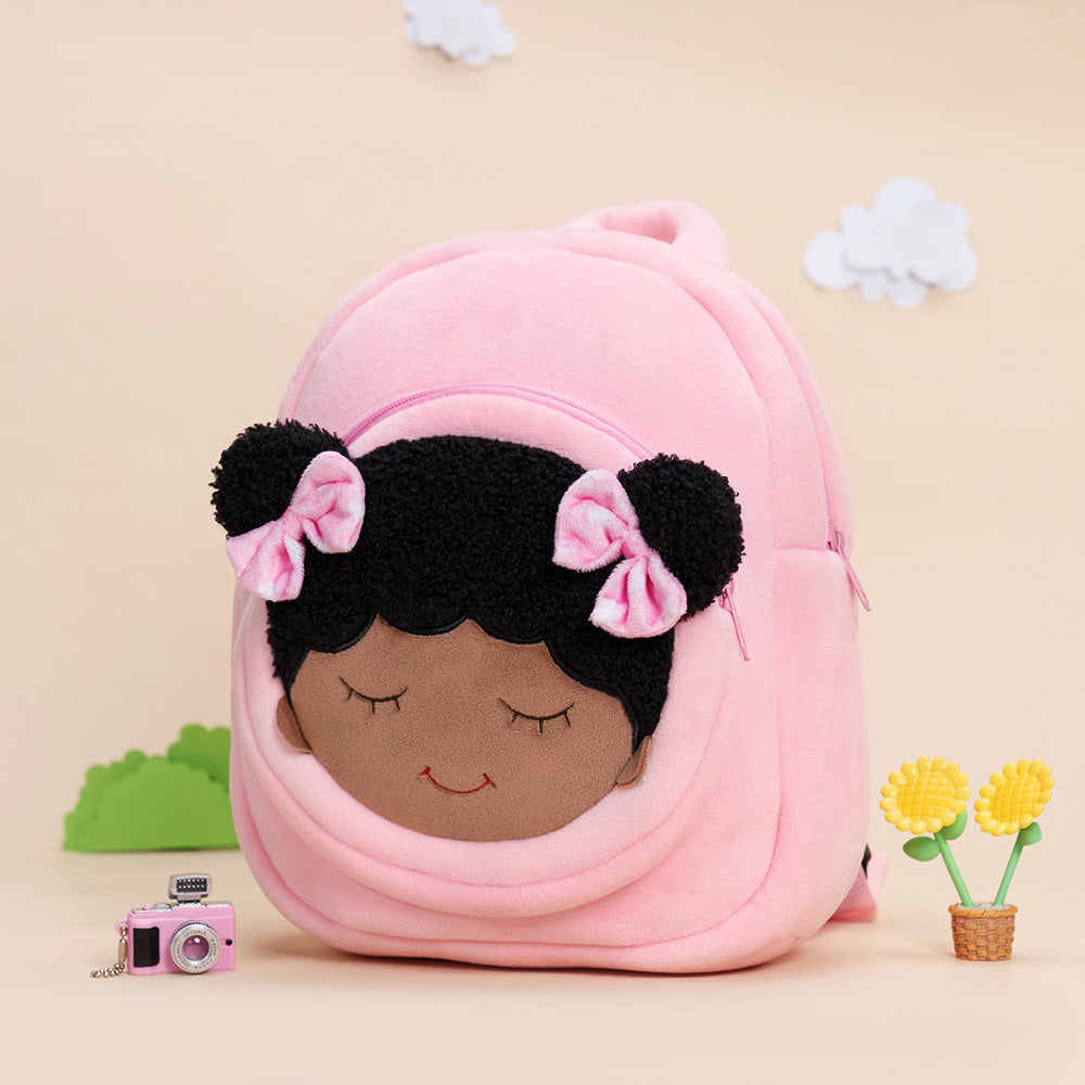 Teint Foncé Personnalisée Sac à Dos en Peluche Rose Dora