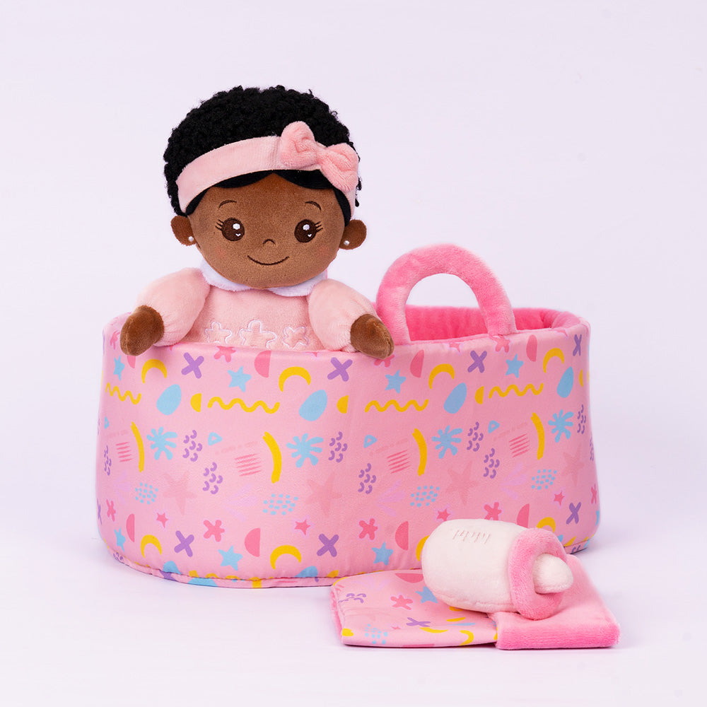 Mini Rose Teint Foncé Personnalisée Poupée en Peluche & Ensemble-cadeau