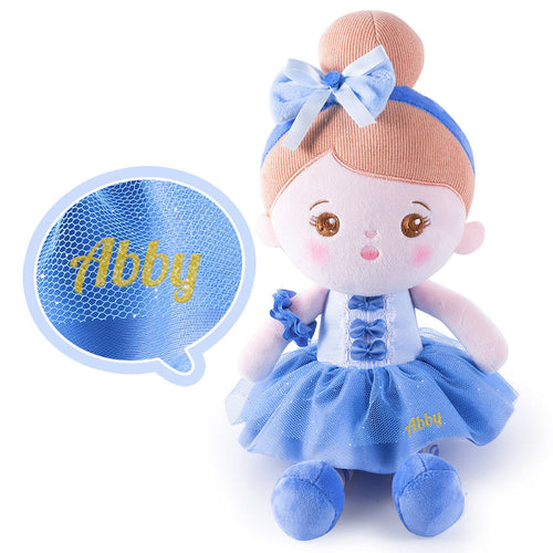 Abby Personnalisée Poupée en Peluche en Robe de Danse Bleue